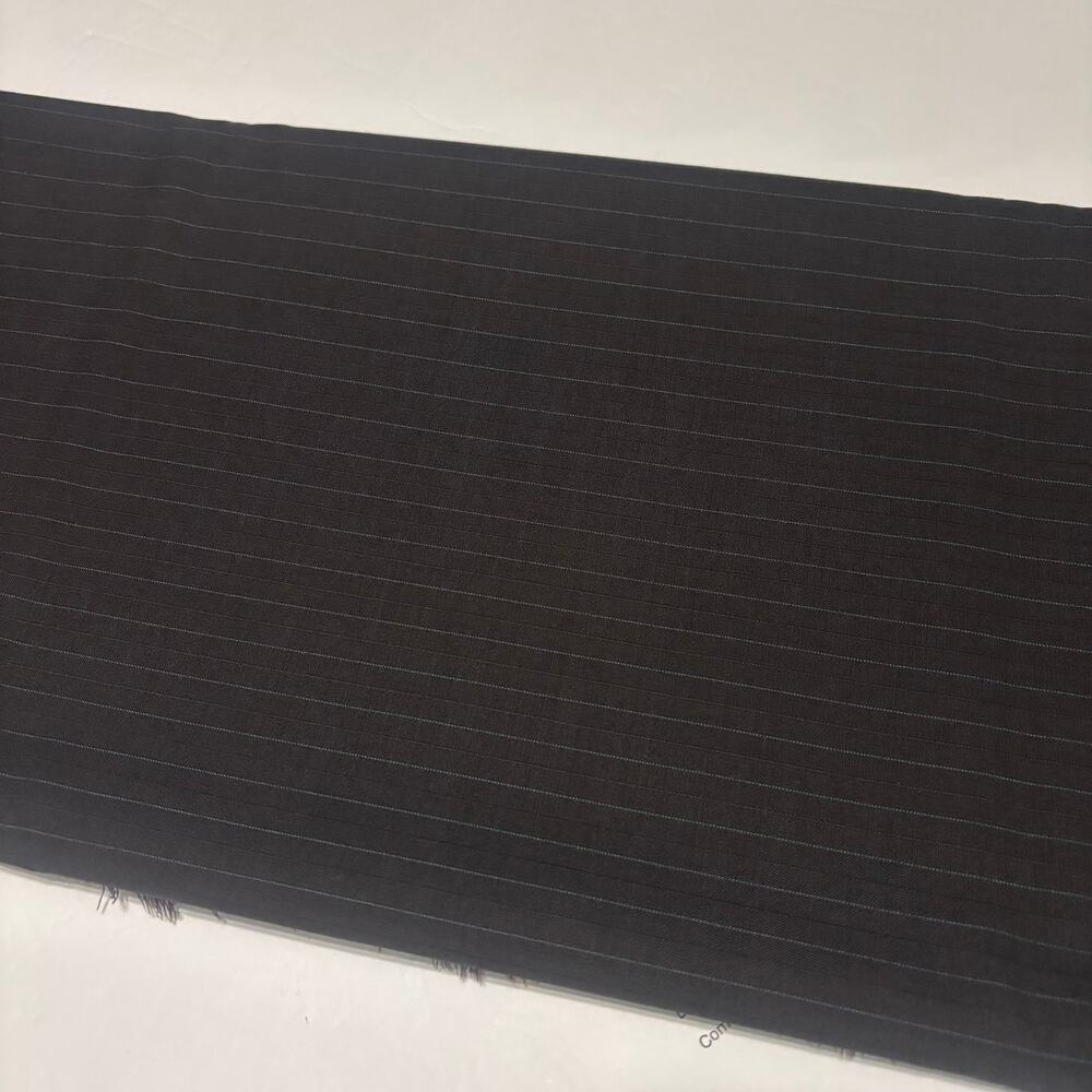 Black Blue Tan Stripe Wool Poly Shirting Fabric 3.5 Yds 60" Wide Suiting
